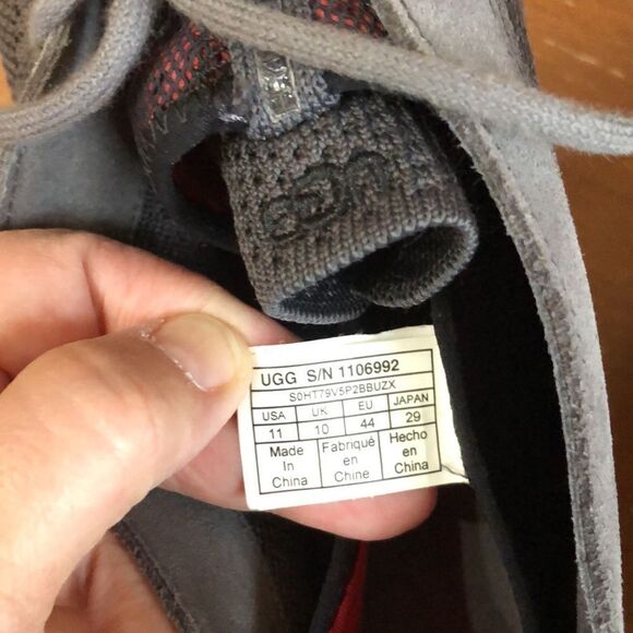 UGG 11 Energ Treadlite Gray Knit Suede Light Lace Up Boots White Sole - Picture 9 of 13